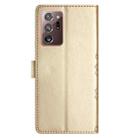 For Samsung Galaxy Note20 Ultra Cherry Blossom Butterfly Skin Feel Embossed PU Phone Case(Gold) - 3