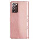 For Samsung Galaxy Note20 Ultra Cherry Blossom Butterfly Skin Feel Embossed PU Phone Case(Rose Gold) - 3