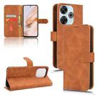 For Xiaomi Redmi 13 4G Skin Feel Magnetic Flip Leather Phone Case(Brown) - 1