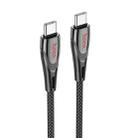 hoco U133 Type-C / USB-C to Type-C / USB-C  Braided 60W Fast Charging Data Cable, Length:1.2m(Black) - 2