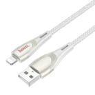 hoco U133 8 Pin to USB-A Braided Fast Charging Data Cable, Length:1.2m(Grey) - 1