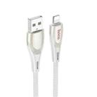 hoco U133 8 Pin to USB-A Braided Fast Charging Data Cable, Length:1.2m(Grey) - 2