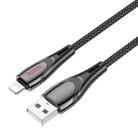 hoco U133 8 Pin to USB-A Braided Fast Charging Data Cable, Length:1.2m(Black) - 1