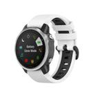 For Garmin Fenix 6S Two-color Silicone Watch Band(White Black) - 1