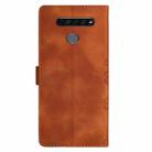 For LG K51S Cherry Blossom Butterfly Skin Feel Embossed PU Phone Case(Brown) - 3