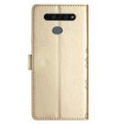 For LG K51S Cherry Blossom Butterfly Skin Feel Embossed PU Phone Case(Gold) - 3