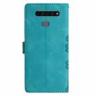 For LG K61 Cherry Blossom Butterfly Skin Feel Embossed PU Phone Case(Green) - 3