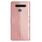 For LG K61 Cherry Blossom Butterfly Skin Feel Embossed PU Phone Case(Rose Gold) - 3