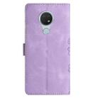 For Nokia 6.2 / 7.2 Cherry Blossom Butterfly Skin Feel Embossed PU Phone Case(Purple) - 3