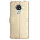 For Nokia 6.2 / 7.2 Cherry Blossom Butterfly Skin Feel Embossed PU Phone Case(Gold) - 3