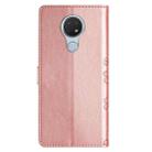 For Nokia 6.2 / 7.2 Cherry Blossom Butterfly Skin Feel Embossed PU Phone Case(Rose Gold) - 3