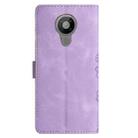 For Nokia 5.4 Cherry Blossom Butterfly Skin Feel Embossed PU Phone Case(Purple) - 3