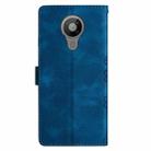 For Nokia 5.4 Cherry Blossom Butterfly Skin Feel Embossed PU Phone Case(Blue) - 3