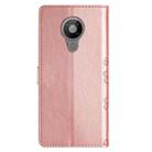 For Nokia 5.4 Cherry Blossom Butterfly Skin Feel Embossed PU Phone Case(Rose Gold) - 3