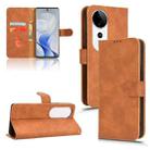 For vivo S19 Pro / V40 Skin Feel Magnetic Flip Leather Phone Case(Brown) - 1