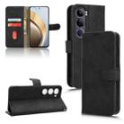 For vivo V40 Lite 5G Skin Feel Magnetic Flip Leather Phone Case(Black) - 1