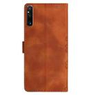 For Sony Xperia 1 V Cherry Blossom Butterfly Skin Feel Embossed PU Phone Case(Brown) - 3