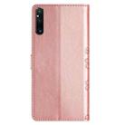 For Sony Xperia 1 V Cherry Blossom Butterfly Skin Feel Embossed PU Phone Case(Rose Gold) - 3