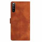 For Sony Xperia 10 V Cherry Blossom Butterfly Skin Feel Embossed PU Phone Case(Brown) - 3