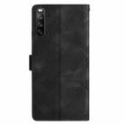 For Sony Xperia 10 V Cherry Blossom Butterfly Skin Feel Embossed PU Phone Case(Black) - 3