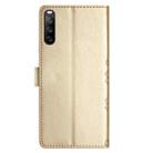 For Sony Xperia 10 V Cherry Blossom Butterfly Skin Feel Embossed PU Phone Case(Gold) - 3