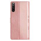 For Sony Xperia 10 V Cherry Blossom Butterfly Skin Feel Embossed PU Phone Case(Rose Gold) - 3