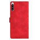 For Sony Xperia 5 Cherry Blossom Butterfly Skin Feel Embossed PU Phone Case(Red) - 3