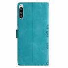For Sony Xperia 5 Cherry Blossom Butterfly Skin Feel Embossed PU Phone Case(Green) - 3