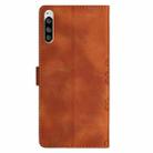 For Sony Xperia 5 Cherry Blossom Butterfly Skin Feel Embossed PU Phone Case(Brown) - 3