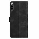 For Sony Xperia 5 Cherry Blossom Butterfly Skin Feel Embossed PU Phone Case(Black) - 3