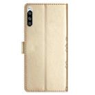 For Sony Xperia 5 Cherry Blossom Butterfly Skin Feel Embossed PU Phone Case(Gold) - 3