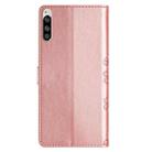 For Sony Xperia 5 Cherry Blossom Butterfly Skin Feel Embossed PU Phone Case(Rose Gold) - 3