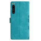 For Sony Xperia 1 IV Cherry Blossom Butterfly Skin Feel Embossed PU Phone Case(Green) - 3