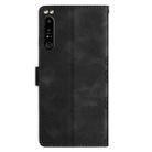 For Sony Xperia 1 IV Cherry Blossom Butterfly Skin Feel Embossed PU Phone Case(Black) - 3