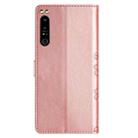 For Sony Xperia 1 IV Cherry Blossom Butterfly Skin Feel Embossed PU Phone Case(Rose Gold) - 3