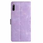 For Sony Xperia L4 Cherry Blossom Butterfly Skin Feel Embossed PU Phone Case(Purple) - 3