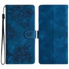 For Sony Xperia L3 Cherry Blossom Butterfly Skin Feel Embossed PU Phone Case(Blue) - 1