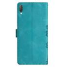 For Sony Xperia L3 Cherry Blossom Butterfly Skin Feel Embossed PU Phone Case(Green) - 3