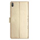 For Sony Xperia L3 Cherry Blossom Butterfly Skin Feel Embossed PU Phone Case(Gold) - 3