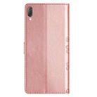 For Sony Xperia L3 Cherry Blossom Butterfly Skin Feel Embossed PU Phone Case(Rose Gold) - 3