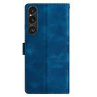 For Sony Xperia 1 VI Cherry Blossom Butterfly Skin Feel Embossed PU Phone Case(Blue) - 3