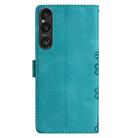 For Sony Xperia 1 VI Cherry Blossom Butterfly Skin Feel Embossed PU Phone Case(Green) - 3