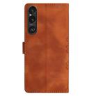 For Sony Xperia 1 VI Cherry Blossom Butterfly Skin Feel Embossed PU Phone Case(Brown) - 3