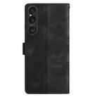 For Sony Xperia 1 VI Cherry Blossom Butterfly Skin Feel Embossed PU Phone Case(Black) - 3