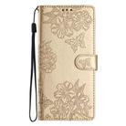 For Sony Xperia 1 VI Cherry Blossom Butterfly Skin Feel Embossed PU Phone Case(Gold) - 2