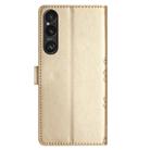 For Sony Xperia 1 VI Cherry Blossom Butterfly Skin Feel Embossed PU Phone Case(Gold) - 3