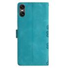 For Sony Xperia 10 VI Cherry Blossom Butterfly Skin Feel Embossed PU Phone Case(Green) - 3