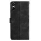 For Sony Xperia 10 VI Cherry Blossom Butterfly Skin Feel Embossed PU Phone Case(Black) - 3