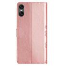 For Sony Xperia 10 VI Cherry Blossom Butterfly Skin Feel Embossed PU Phone Case(Rose Gold) - 3