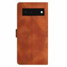 For Google Pixel 6 Cherry Blossom Butterfly Skin Feel Embossed PU Phone Case(Brown) - 3